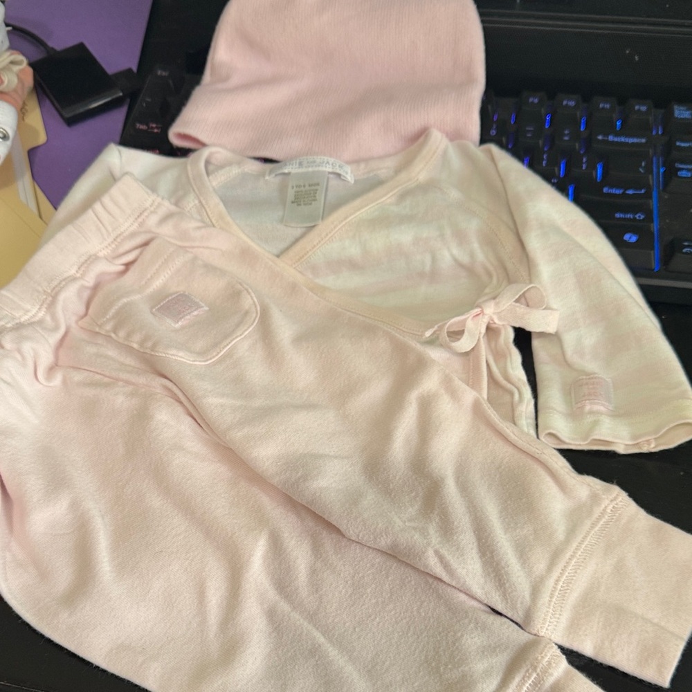 Janie and Jack Cream Baby Outfit